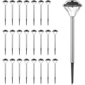 24‑Pack Silver Solar Pathway Lights