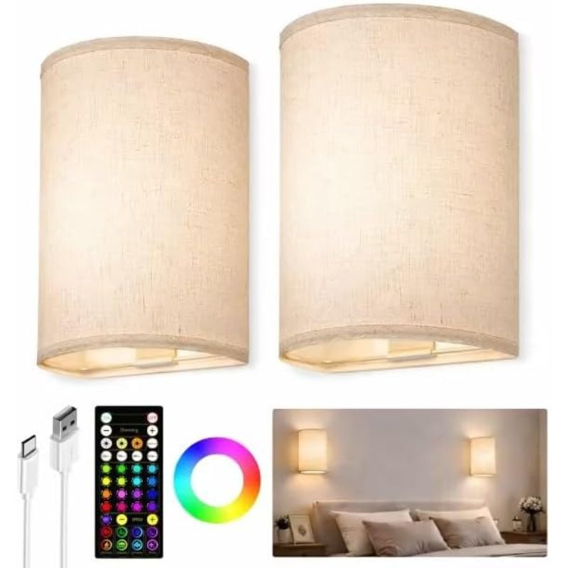 2‑Pack Remote Battery Wall Sconces