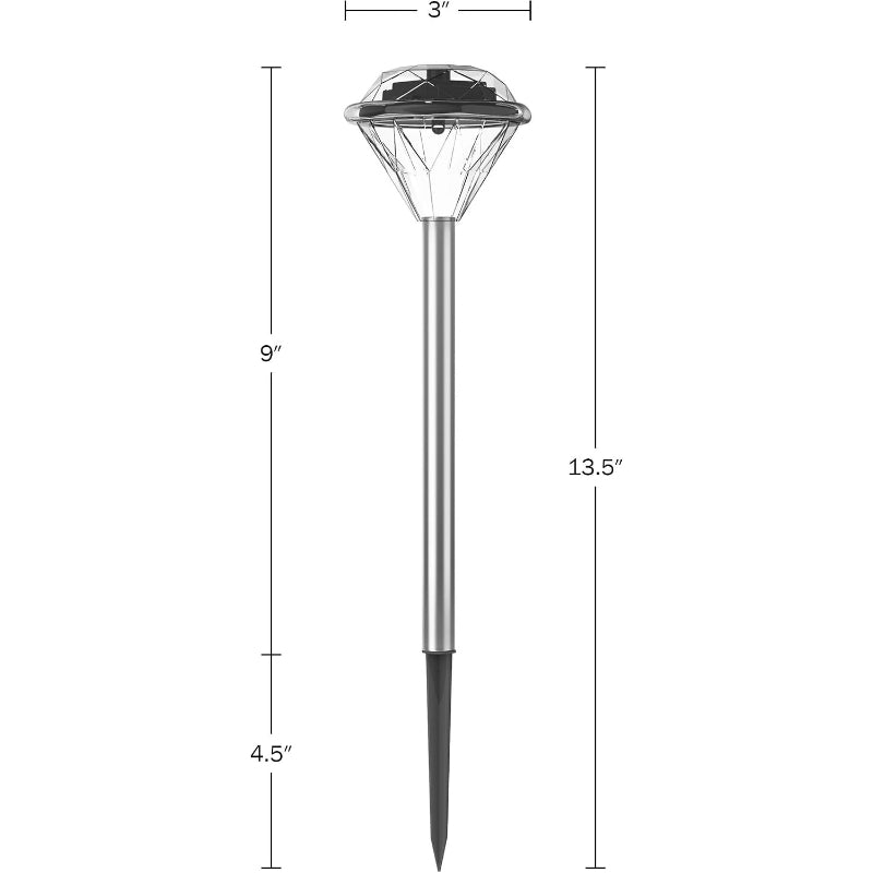 24‑Pack Silver Solar Pathway Lights