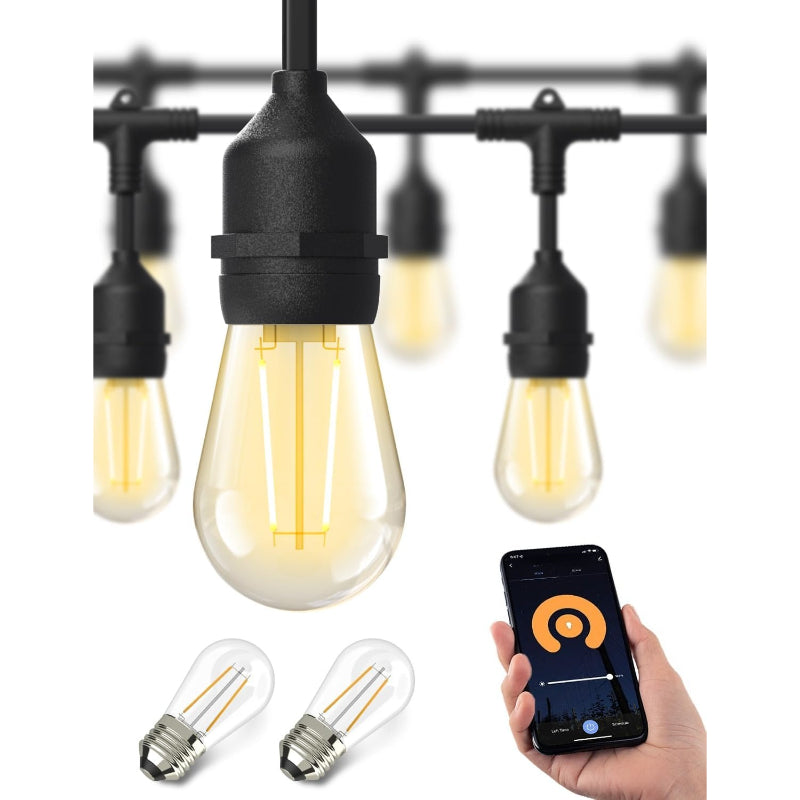 98FT Smart Dimmable Outdoor String Lights