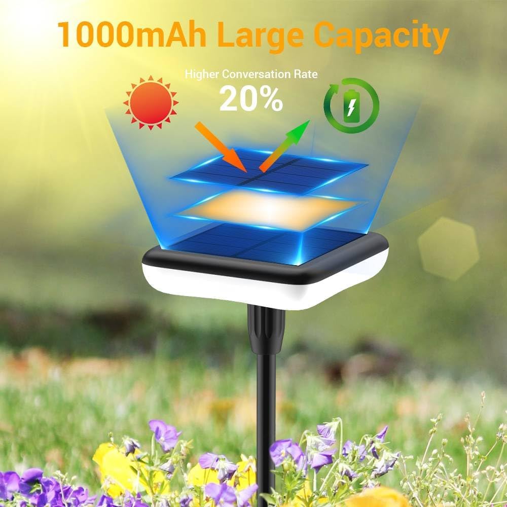 4‑Pack Tall Solar Pathway Lights