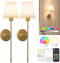 2‑Pack Gold Battery Wall Sconces