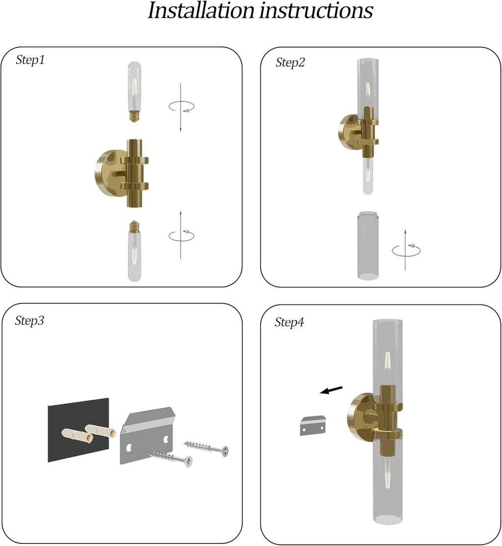 Gold Battery‑Operated Wall Sconces