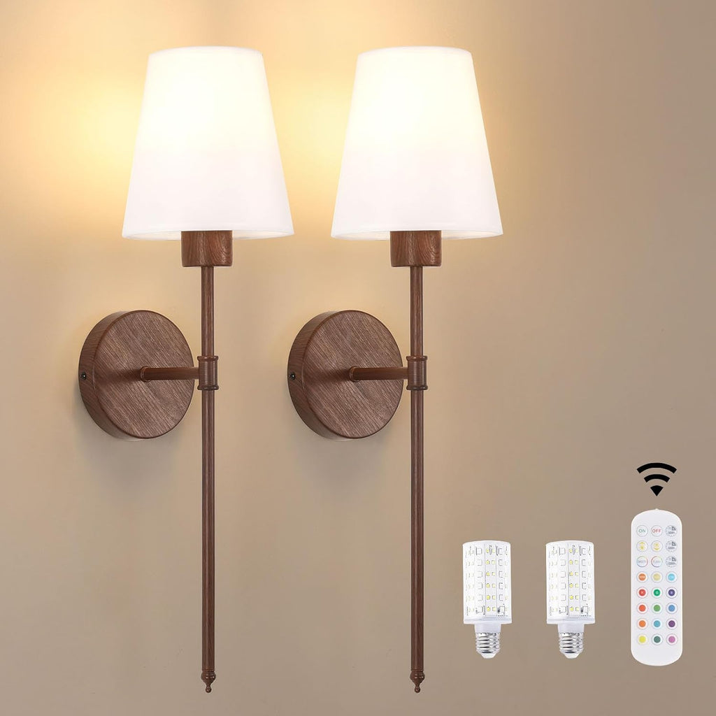 2‑Pack Rechargeable Battery Wall Sconces