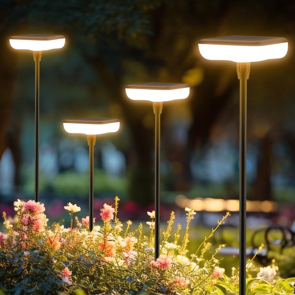 4‑Pack Tall Solar Pathway Lights
