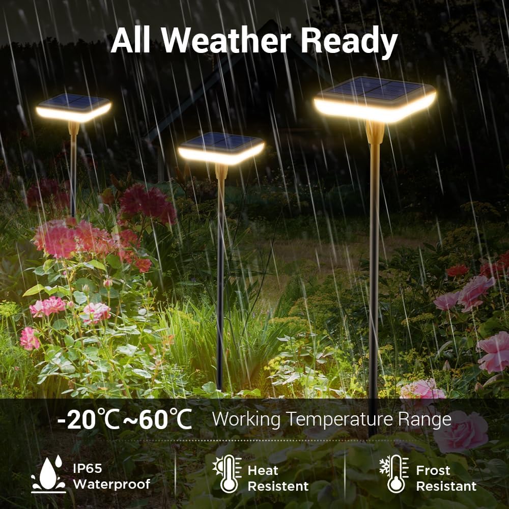 4‑Pack Tall Solar Pathway Lights