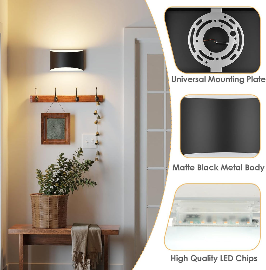 2‑Pack Modern Hardwired LED Wall Sconces