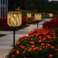 Bamboo Weaving Solar Pathway Lights