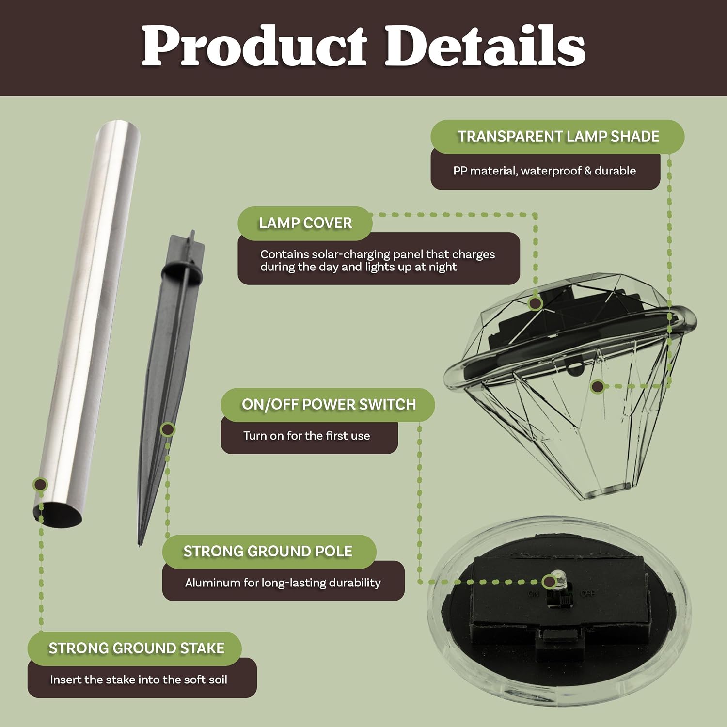24‑Pack Silver Solar Pathway Lights