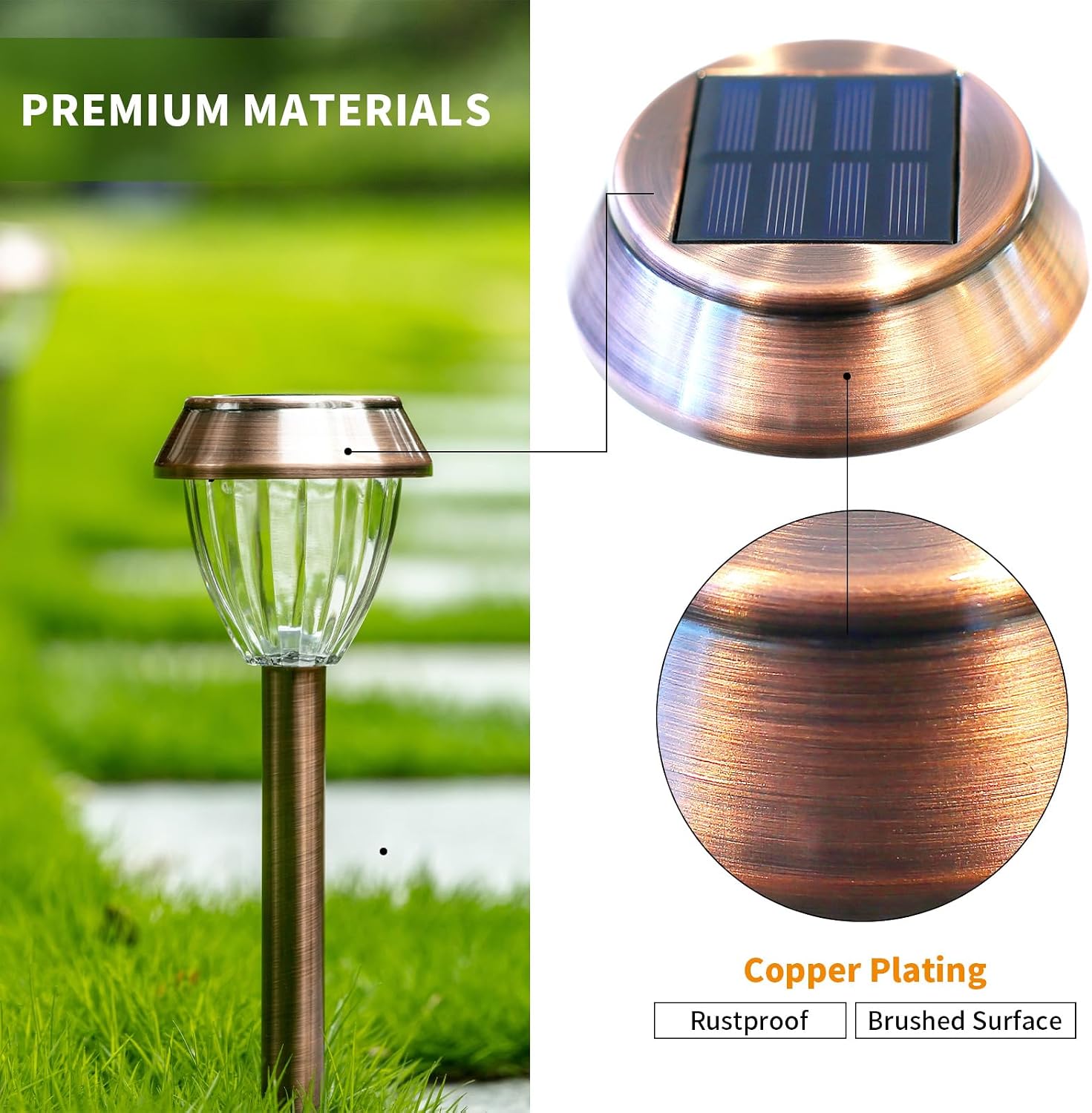 6‑Pack Adjustable Solar Pathway Lights