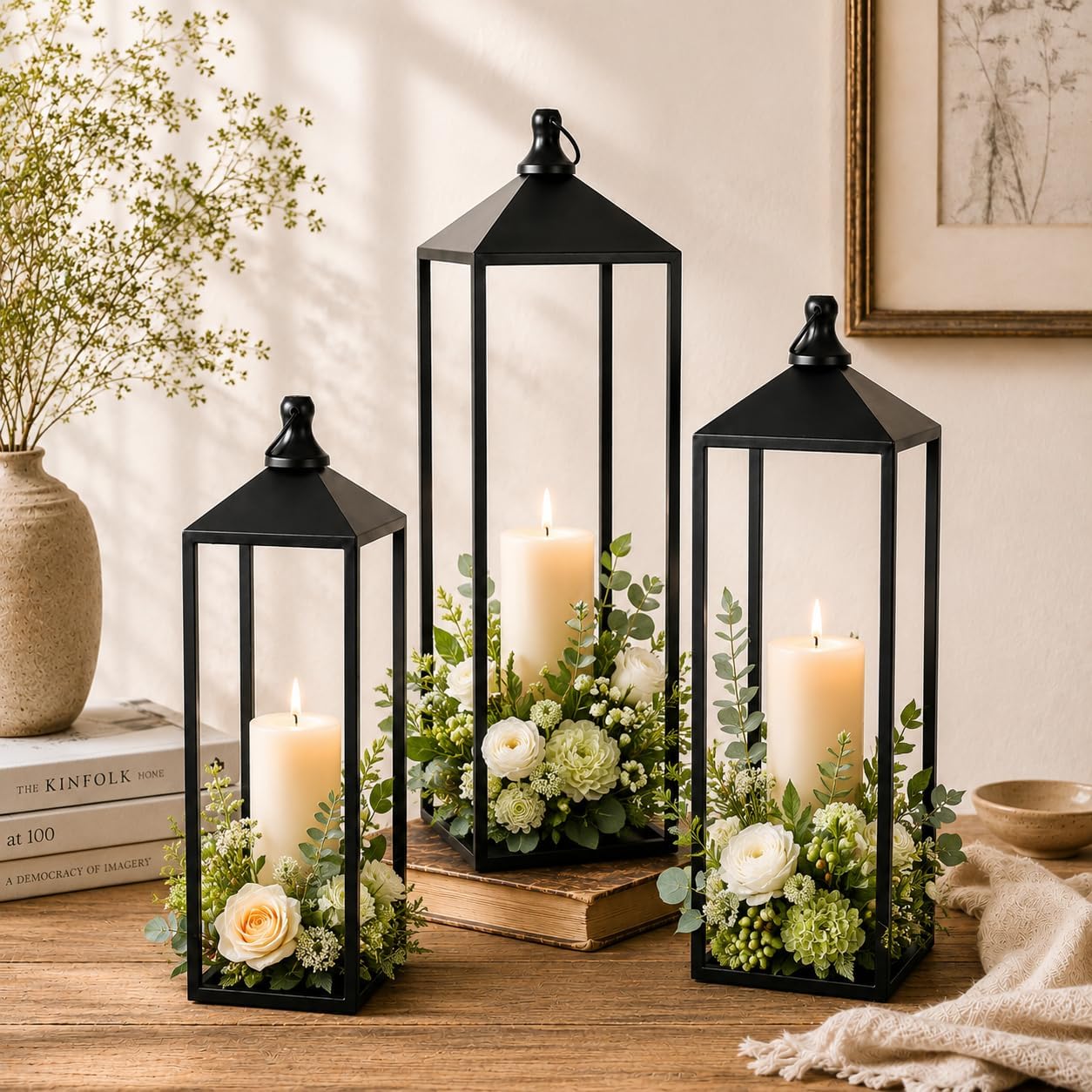 Large Indoor‑Outdoor Decorative Lanterns Set