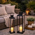 Black Indoor‑Outdoor Decorative Lanterns Set