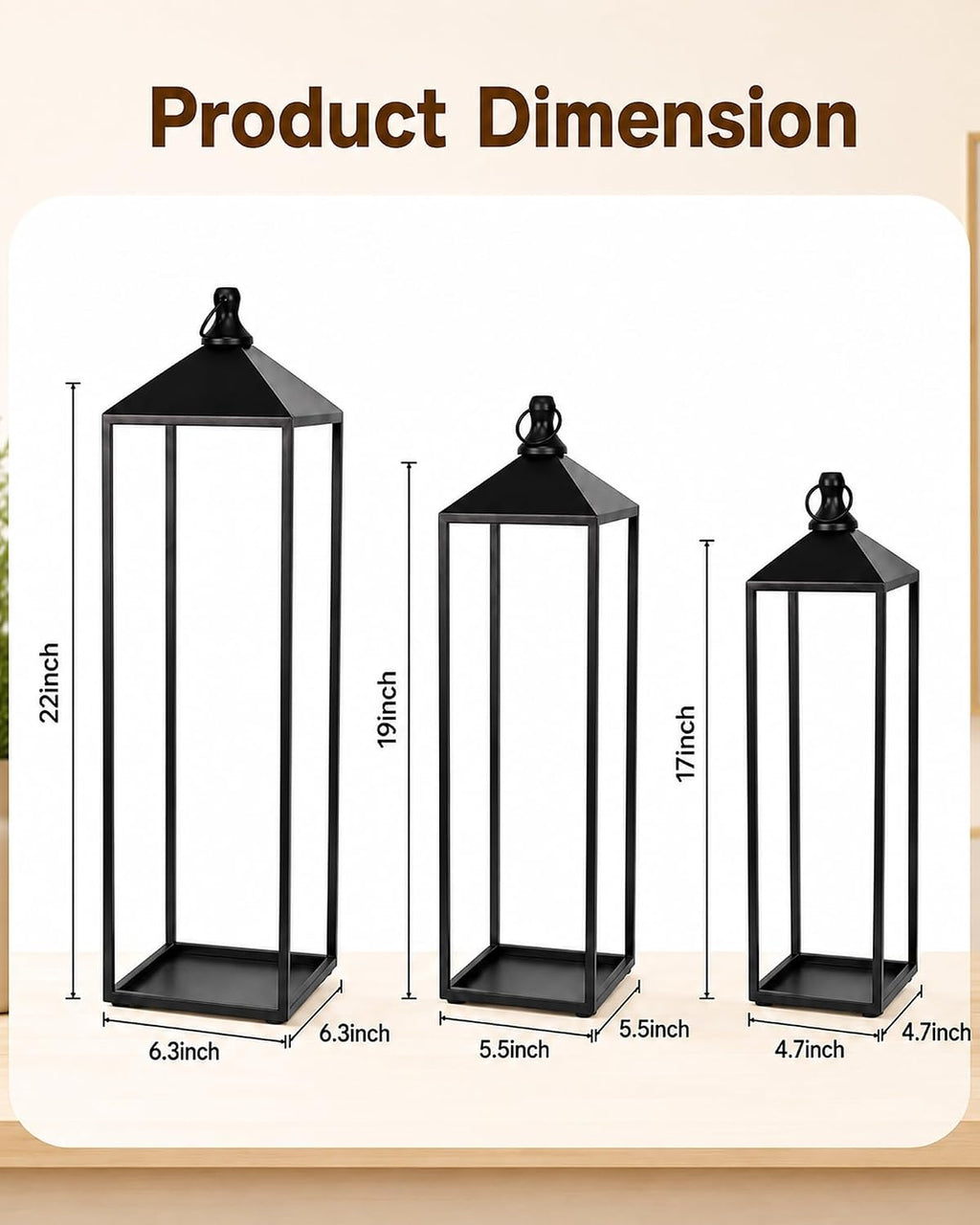 Large Indoor‑Outdoor Decorative Lanterns Set