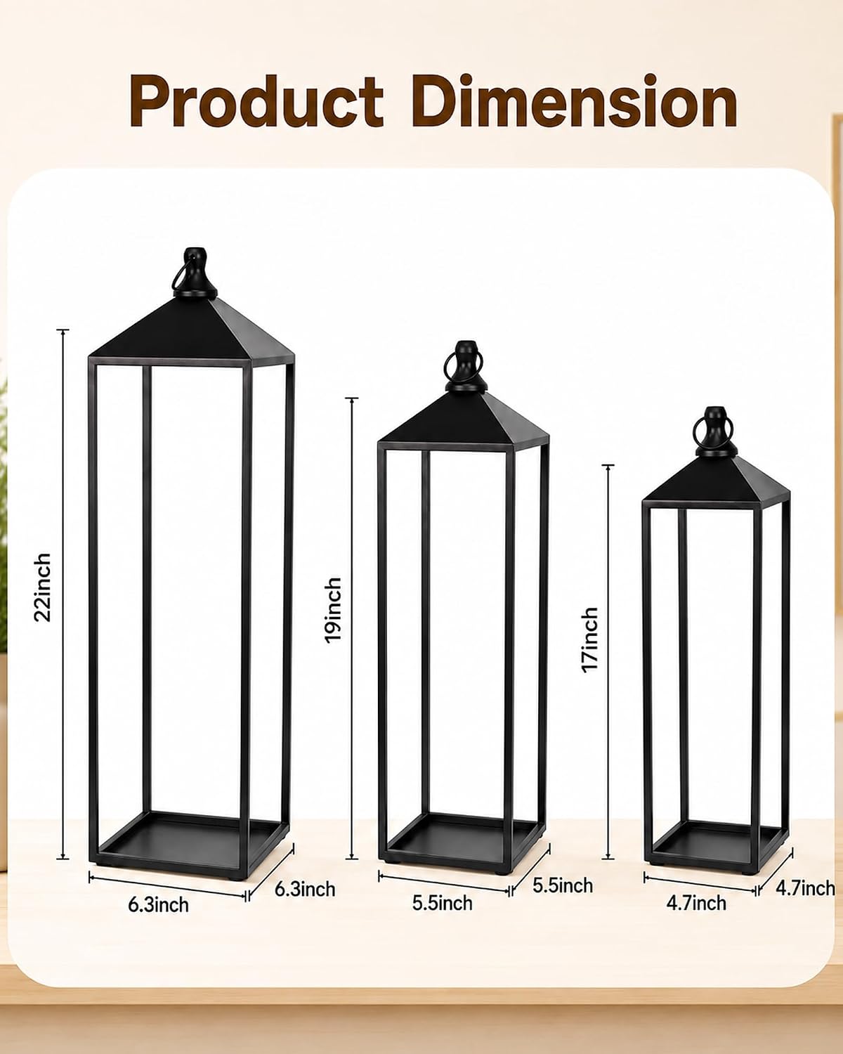 Large Indoor‑Outdoor Decorative Lanterns Set