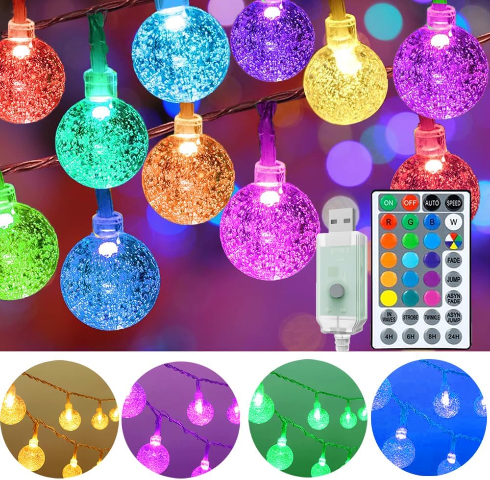 50FT USB RGB Globe String Lights
