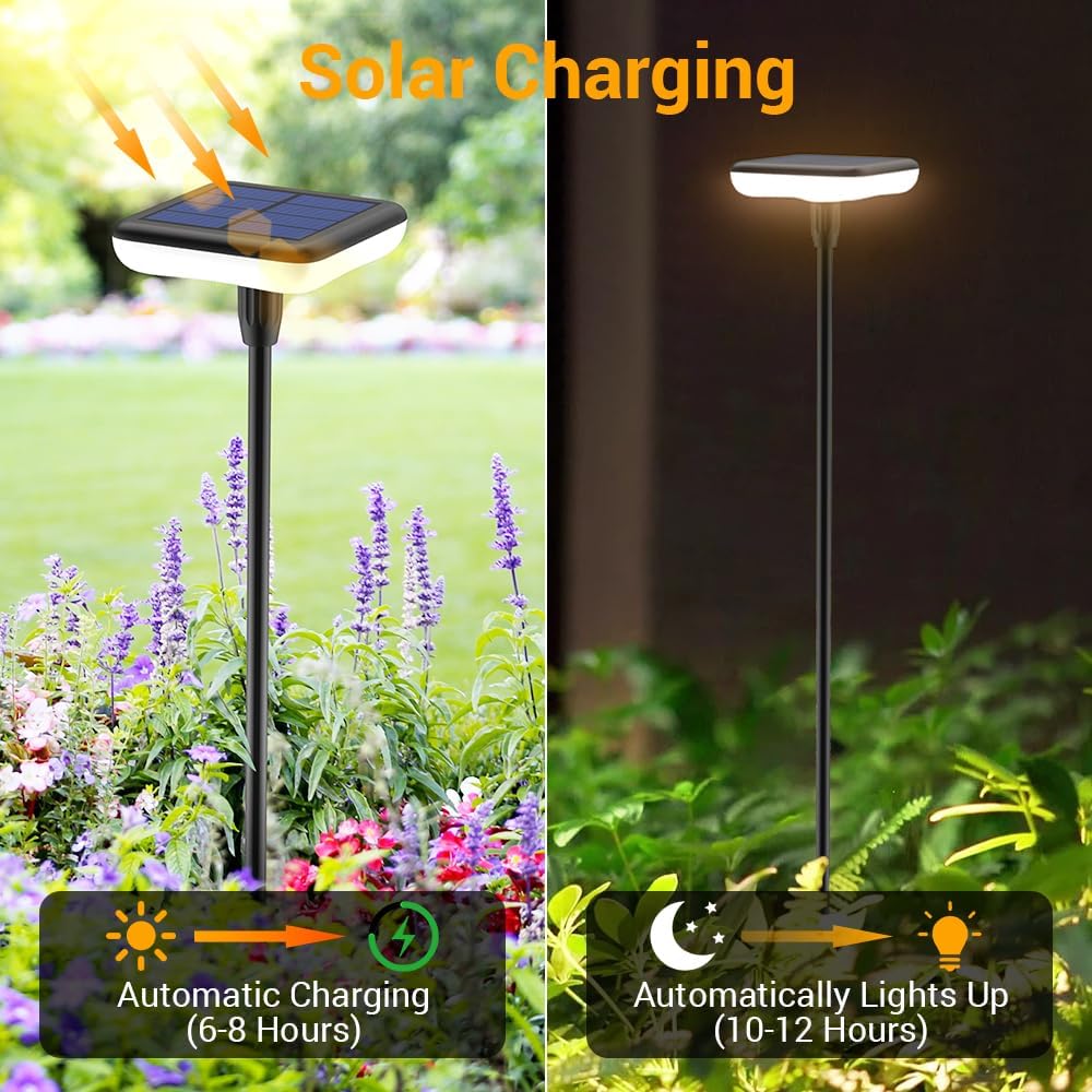 4‑Pack Tall Solar Pathway Lights