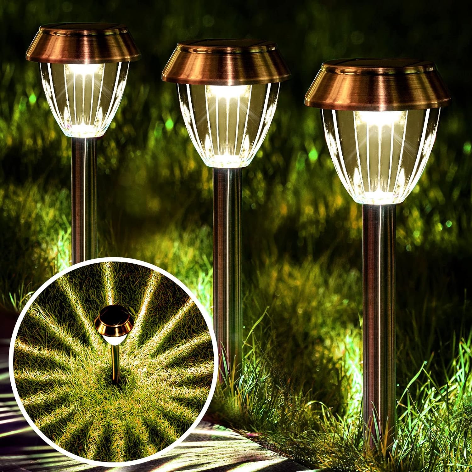 6‑Pack Adjustable Solar Pathway Lights