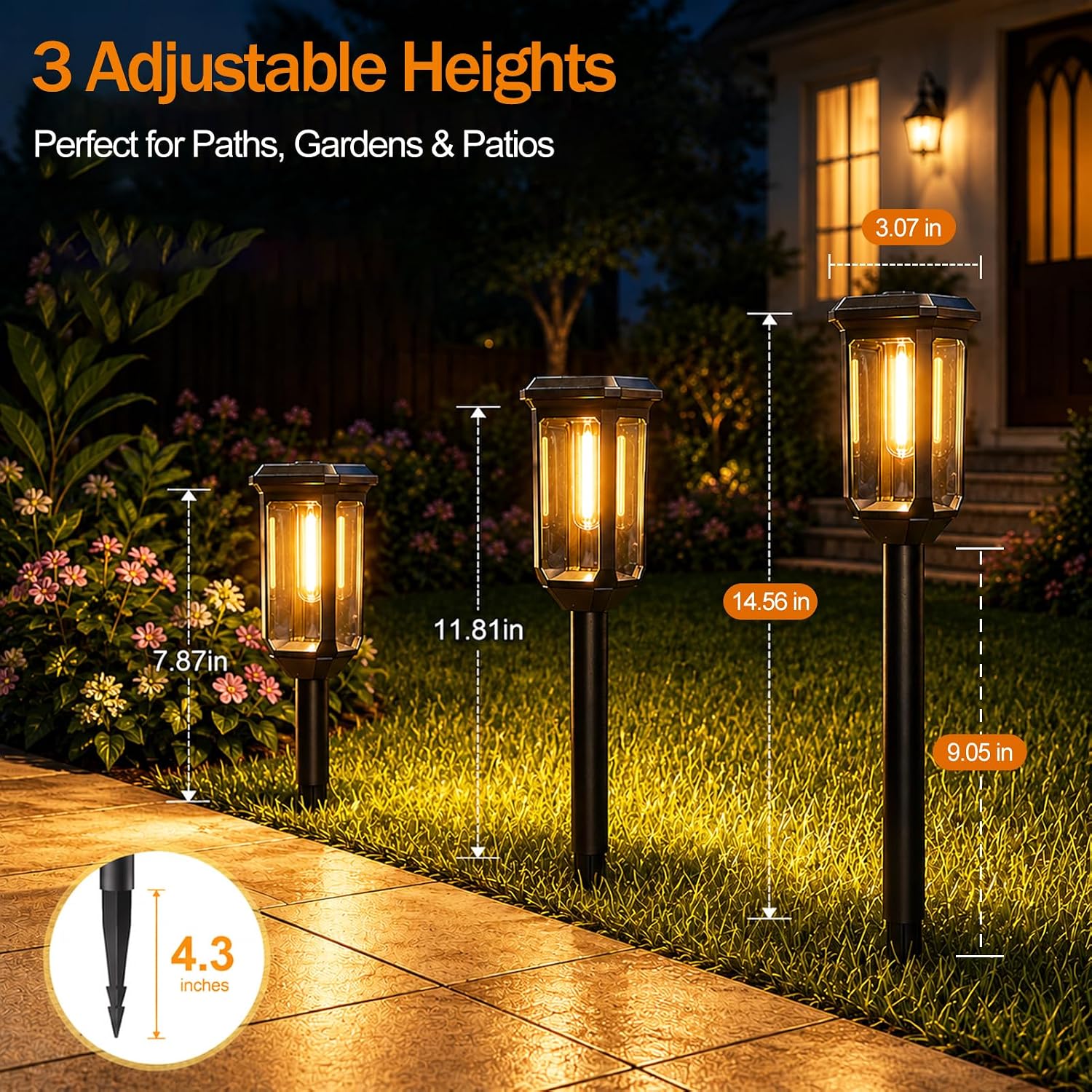 8‑Pack Solar Garden Pathway Lights