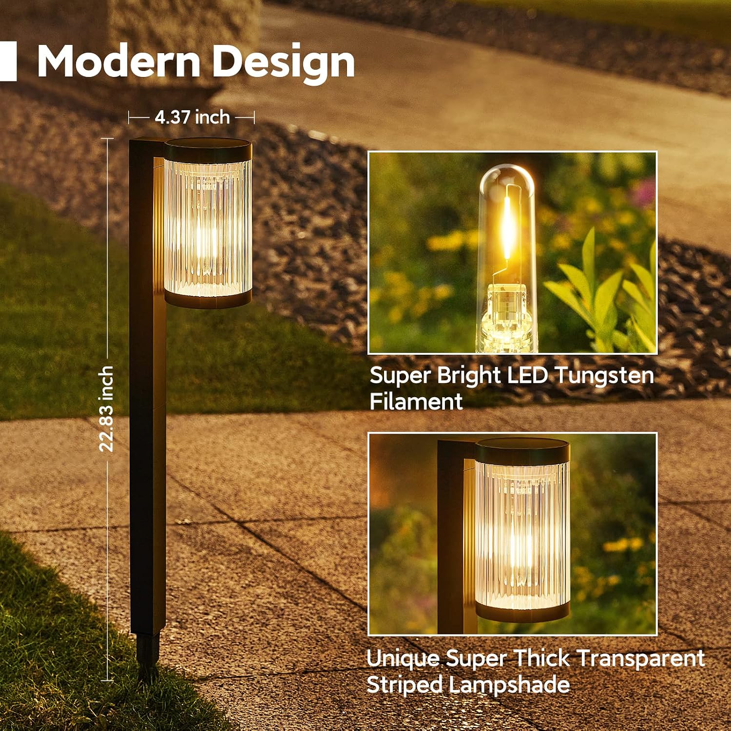 6‑Pack Bright Solar Pathway Lights