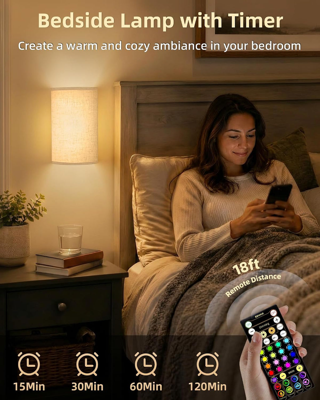 2‑Pack Remote Battery Wall Sconces
