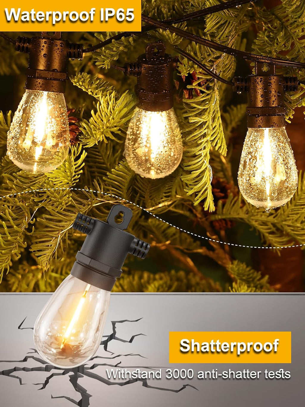 150FT Black Commercial LED String Lights