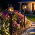 2‑Pack Flickering Solar Stake Lantern Lights