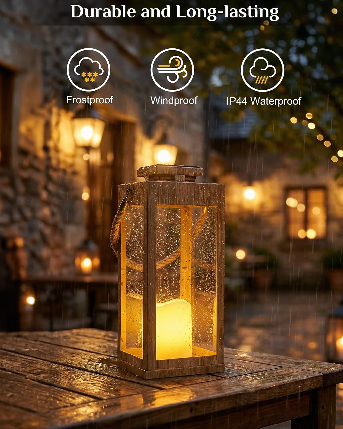 2‑Pack 13" Metal Solar Lanterns