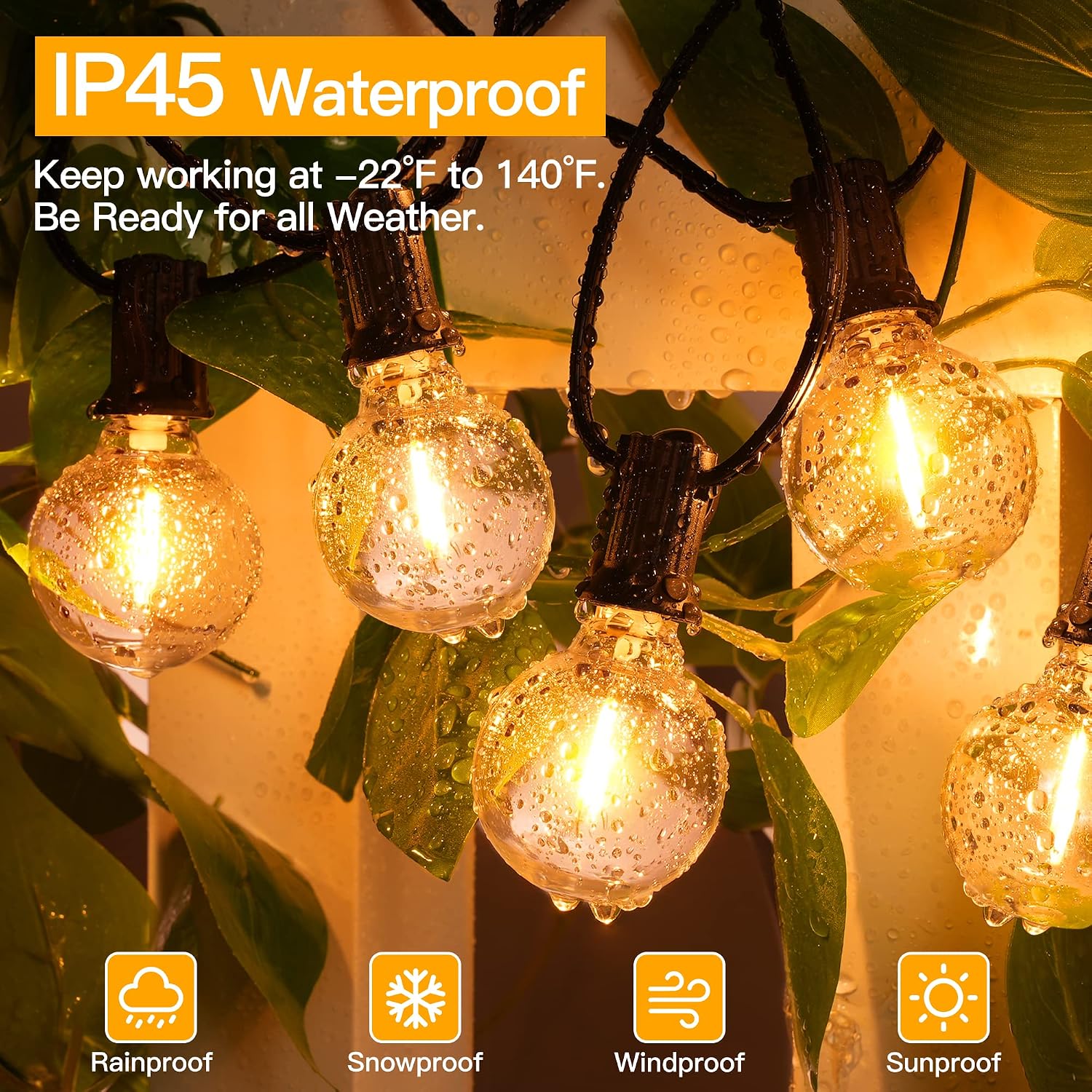 150FT Waterproof Outdoor String Lights