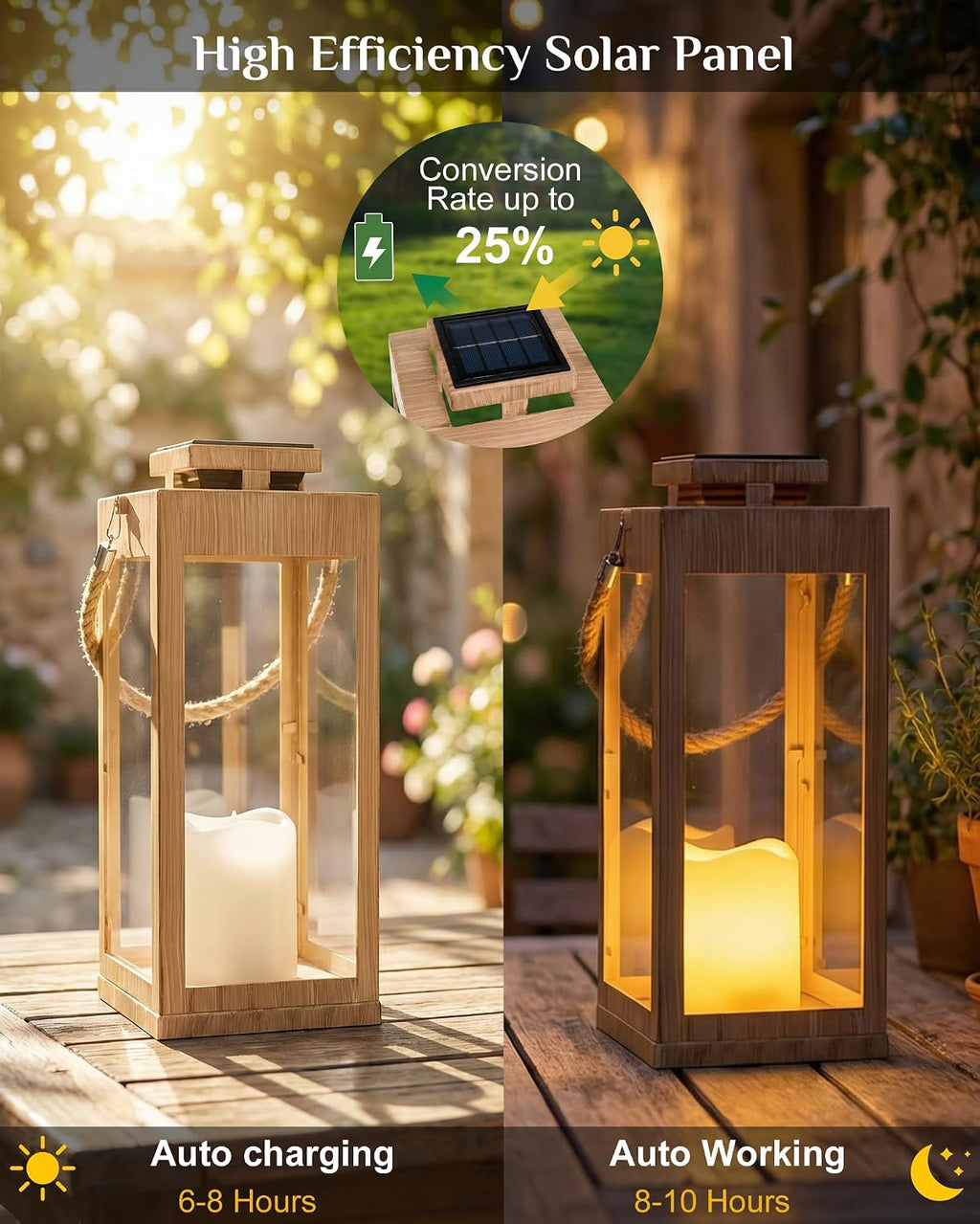 2‑Pack 13" Metal Solar Lanterns