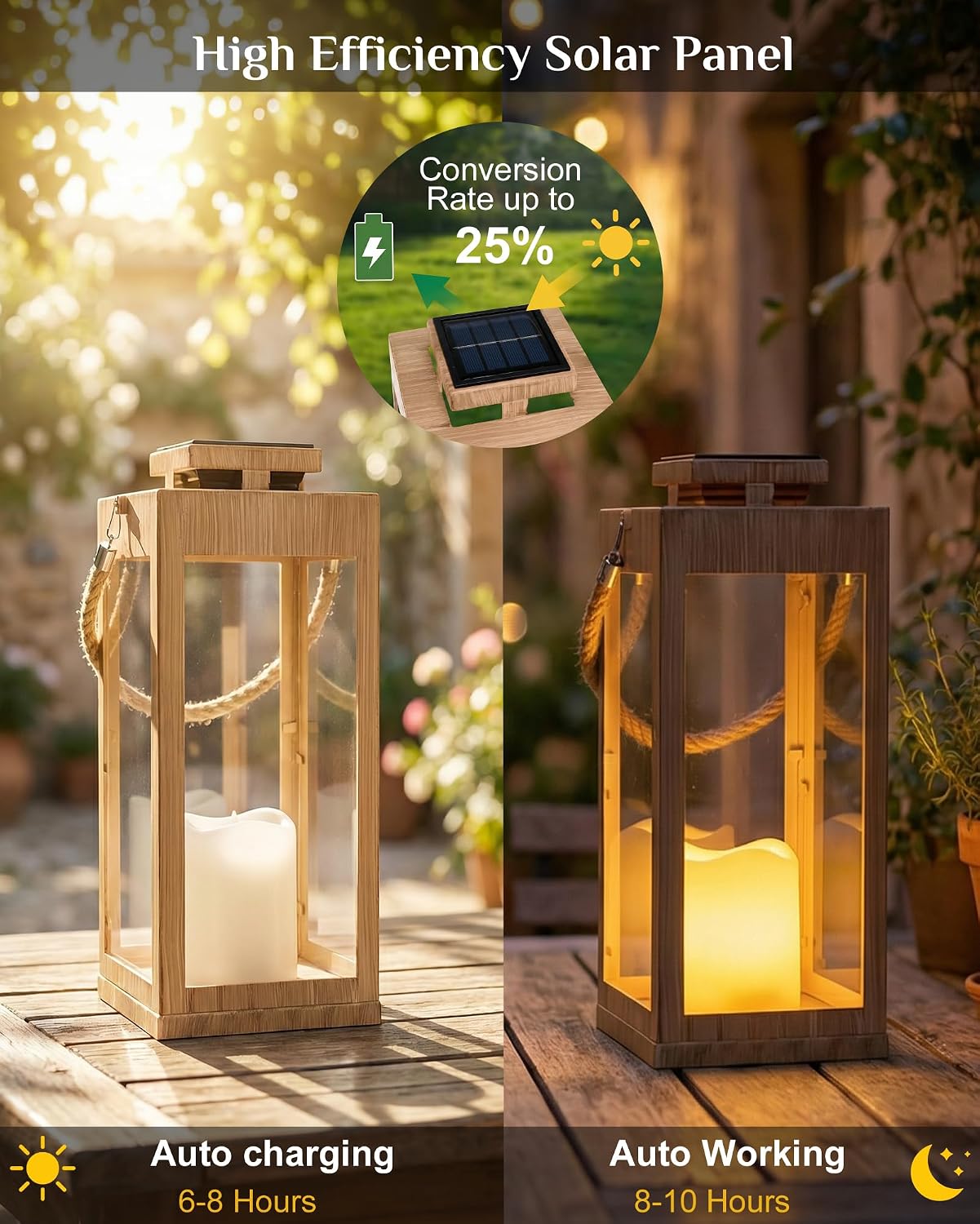 2‑Pack 13" Metal Solar Lanterns