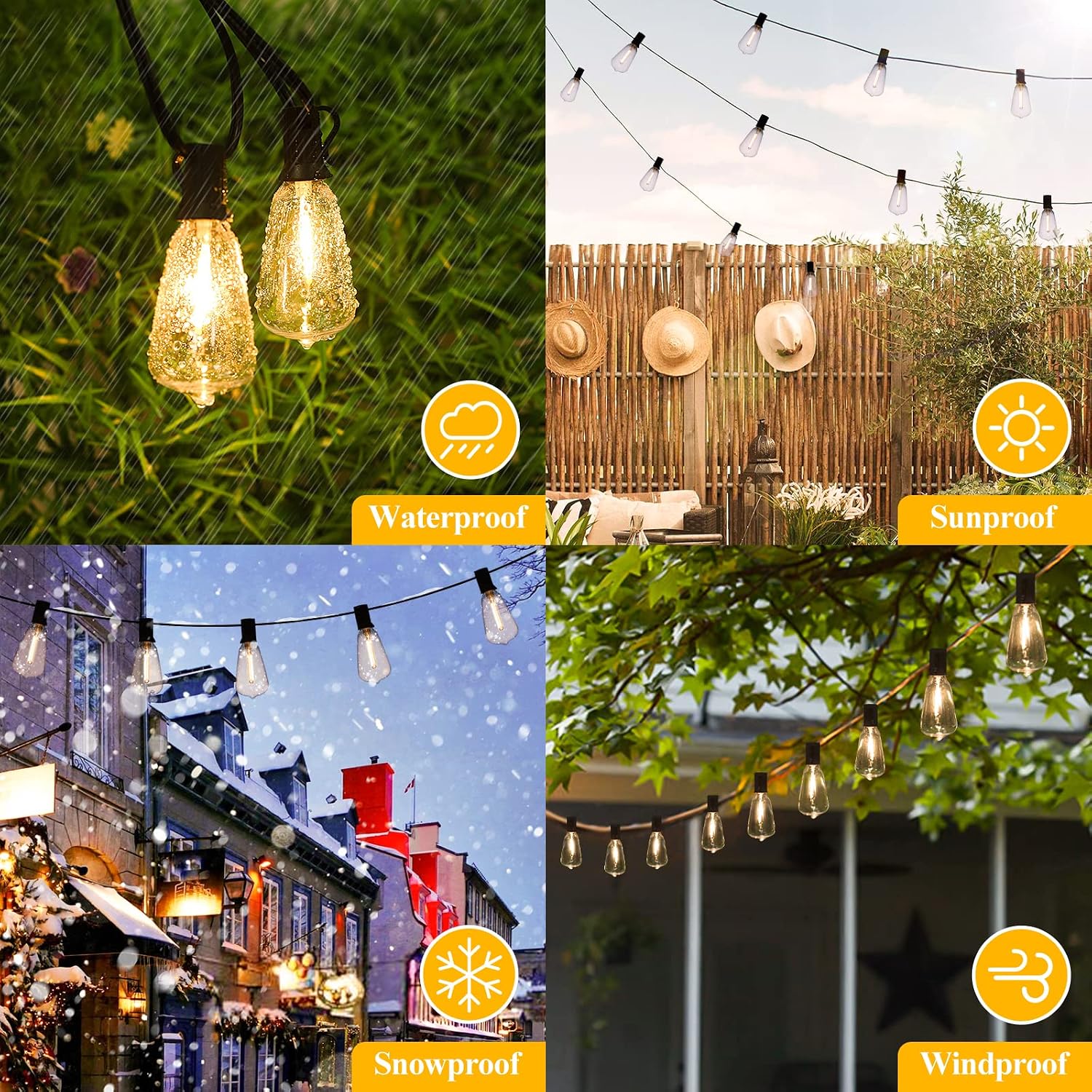 100FT Waterproof Outdoor String Lights