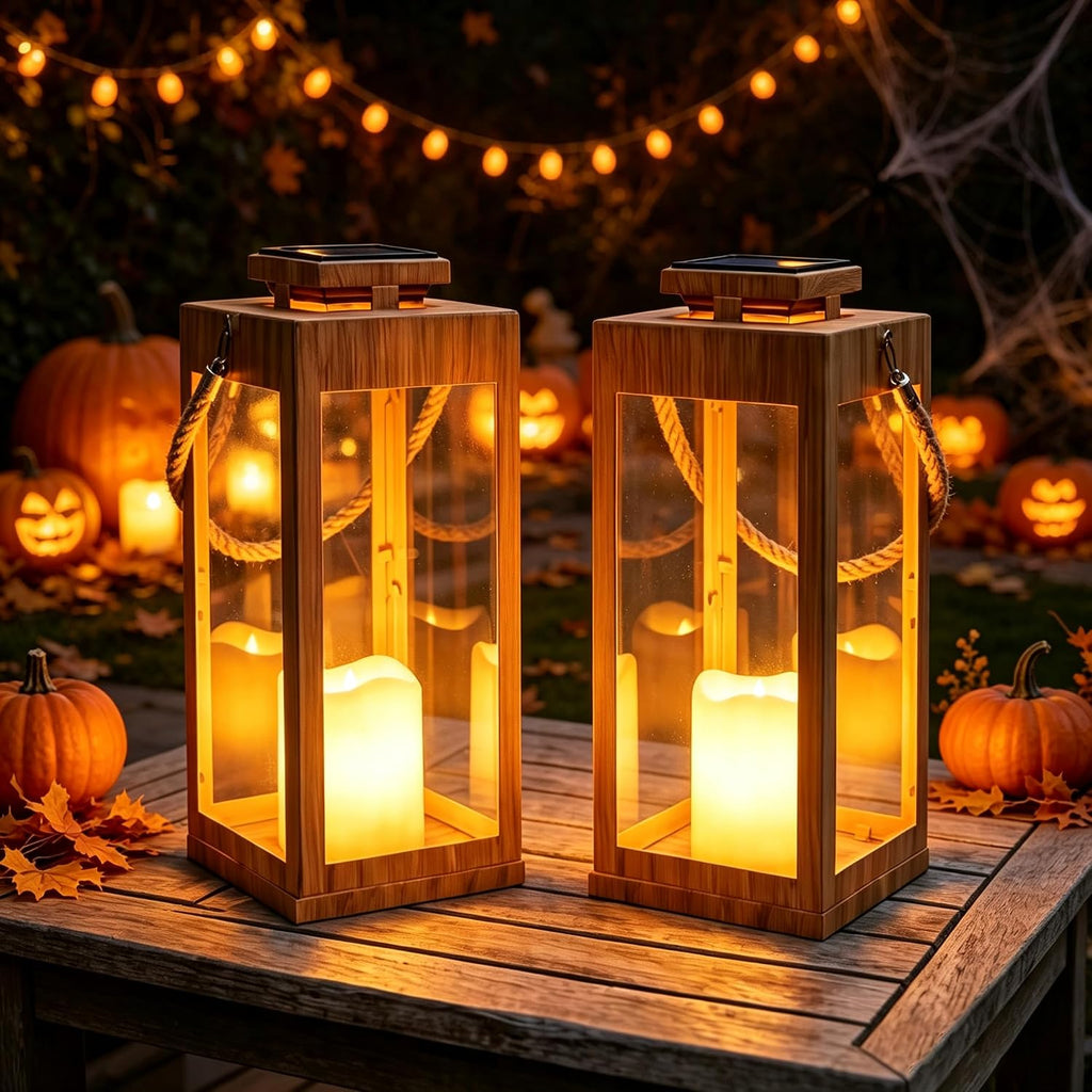 2‑Pack 13" Metal Solar Lanterns