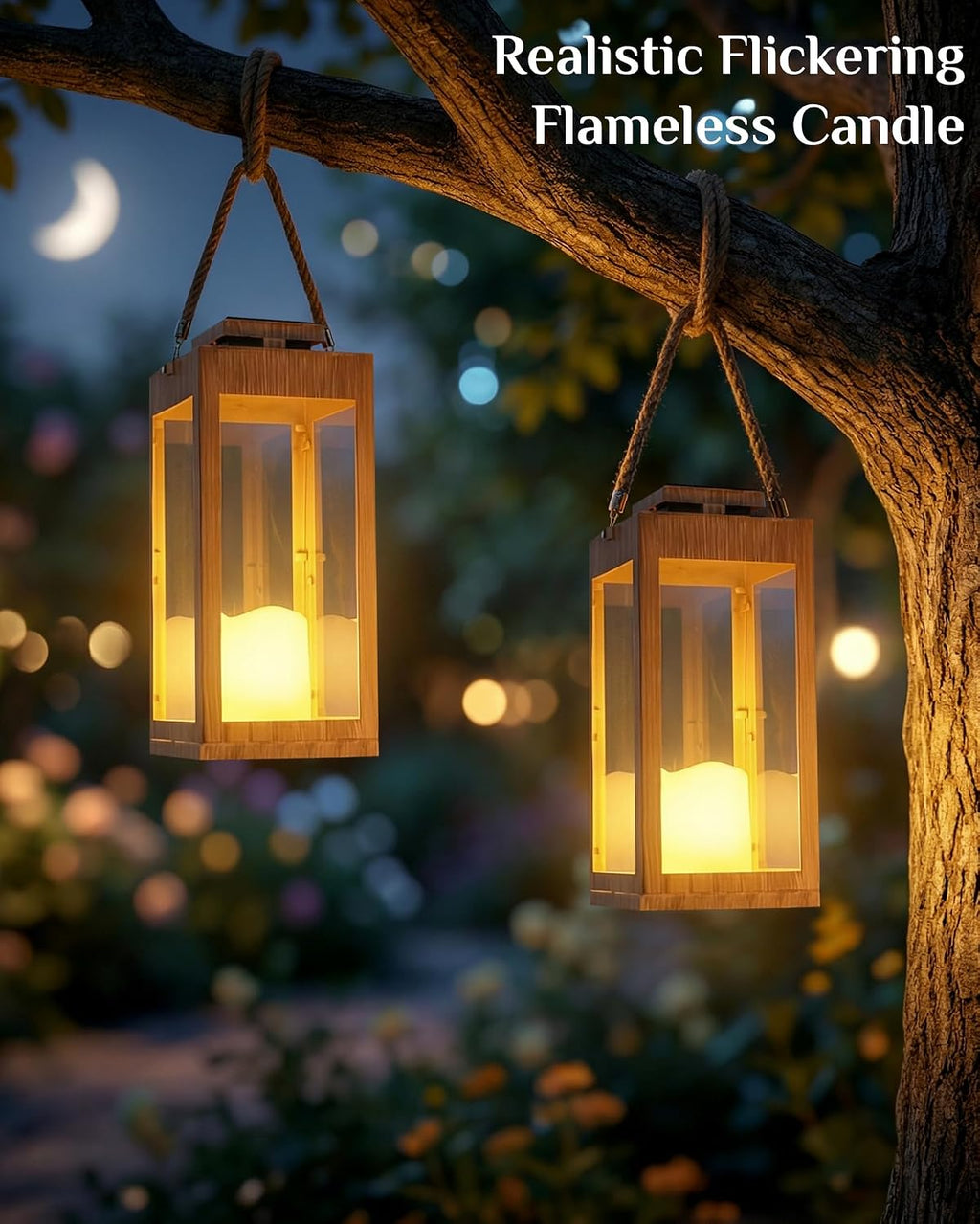 2‑Pack 13" Metal Solar Lanterns