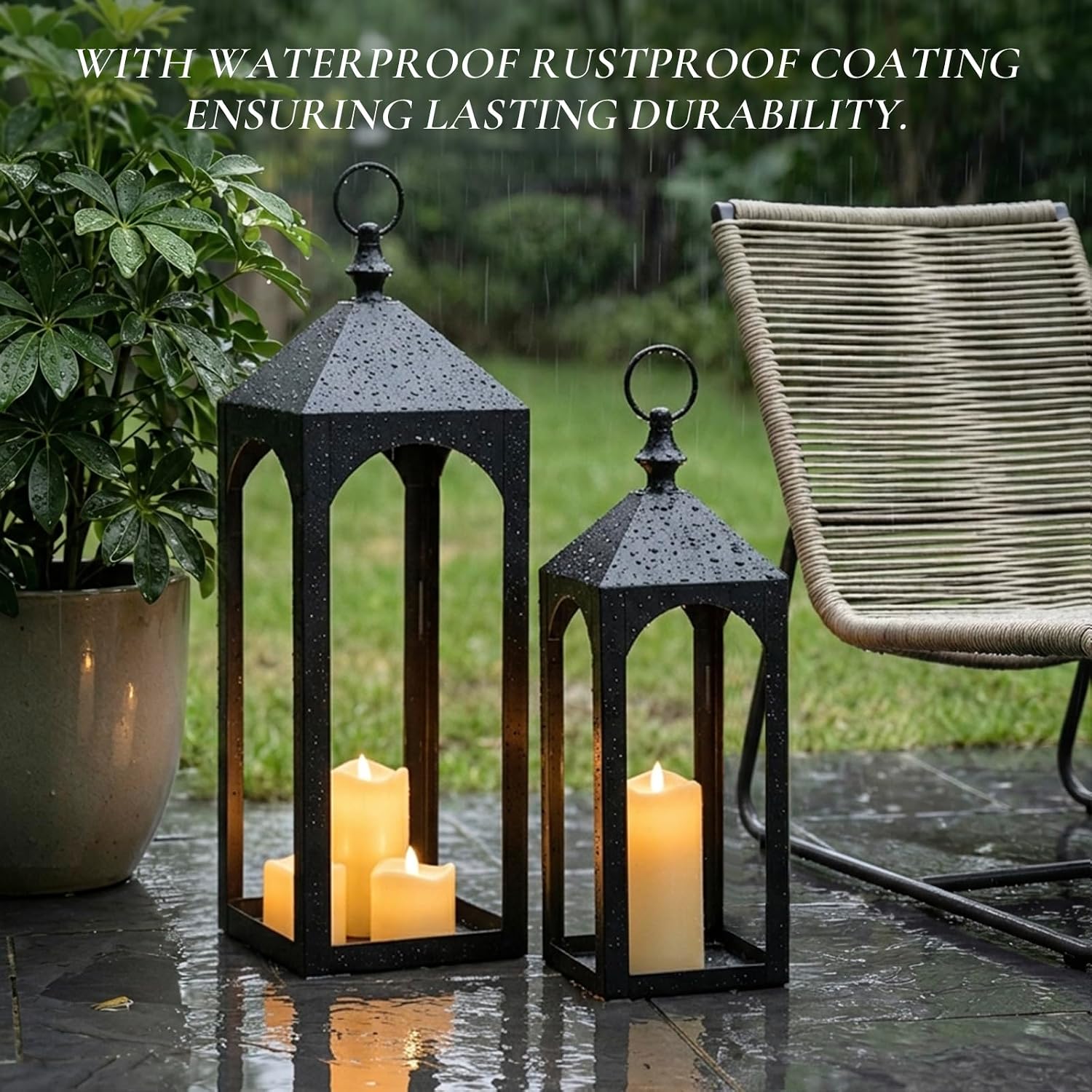 2‑Pack Large Fall Floor Lanterns