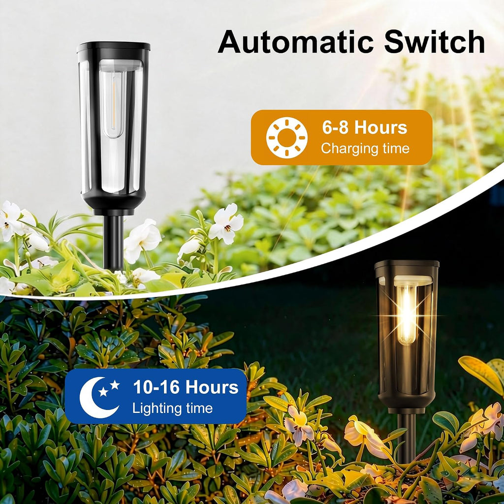 8‑Pack Waterproof Solar Pathway Lights