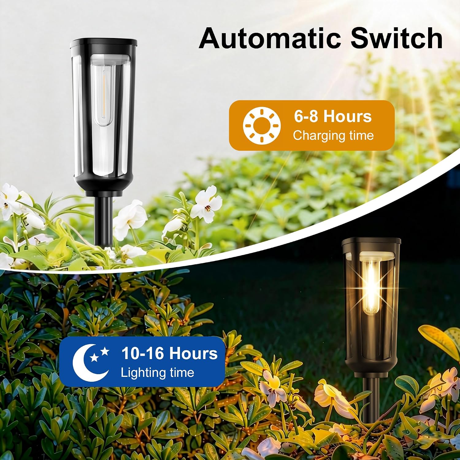 8‑Pack Waterproof Solar Pathway Lights