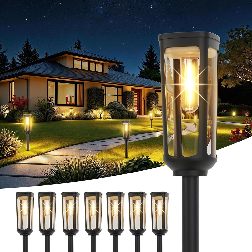 8‑Pack Waterproof Solar Pathway Lights