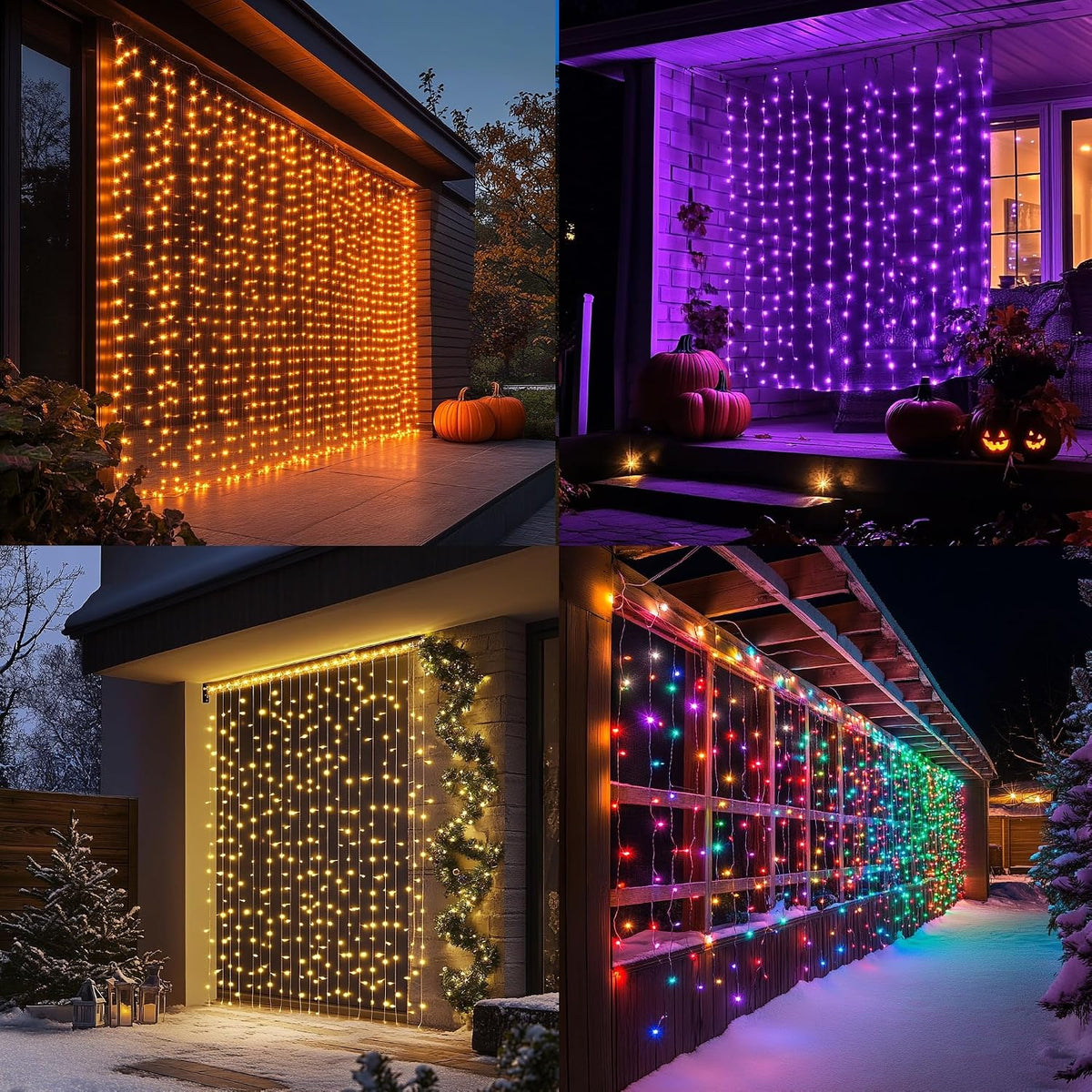 300‑LED RGB Smart Curtain String Lights