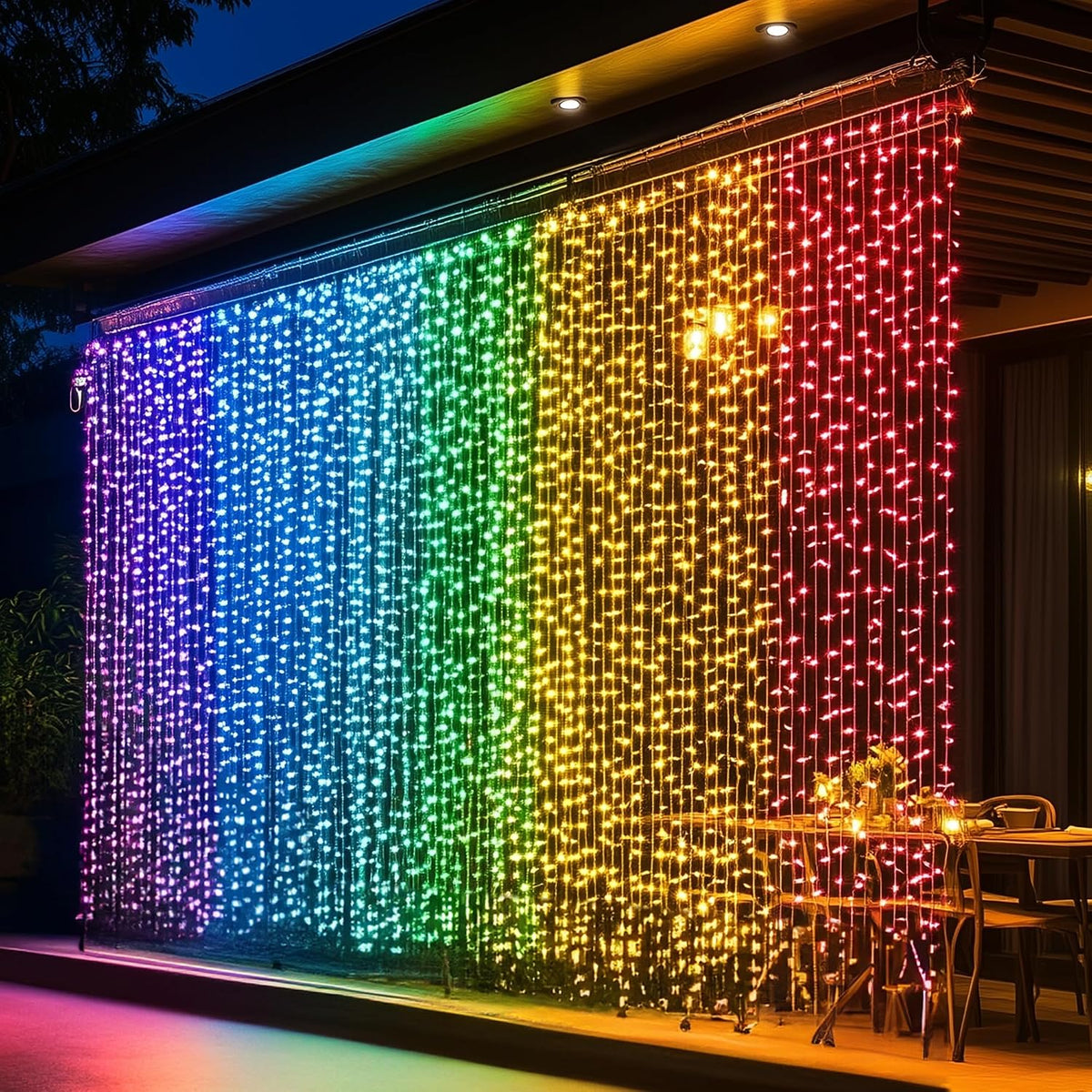 300‑LED RGB Smart Curtain String Lights