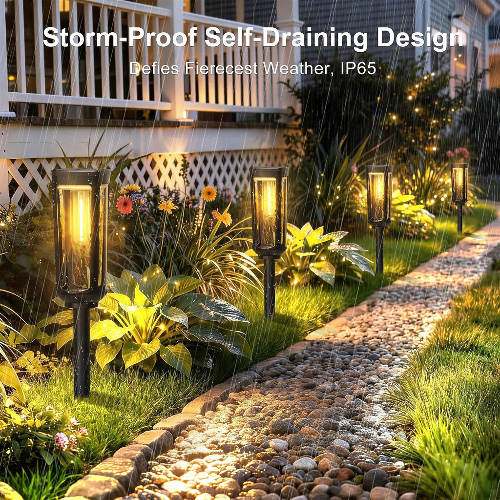 8‑Pack Waterproof Solar Pathway Lights