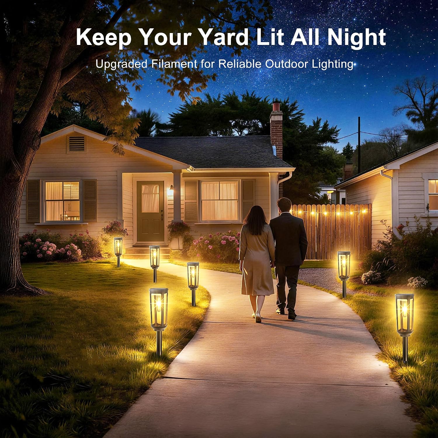 8‑Pack Waterproof Solar Pathway Lights