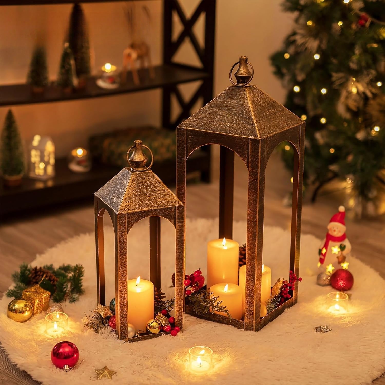 2‑Pack Large Outdoor Floor Lanterns