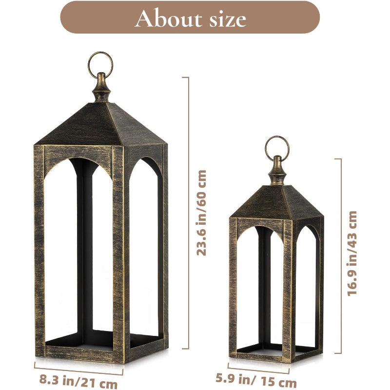 2‑Pack Large Outdoor Floor Lanterns