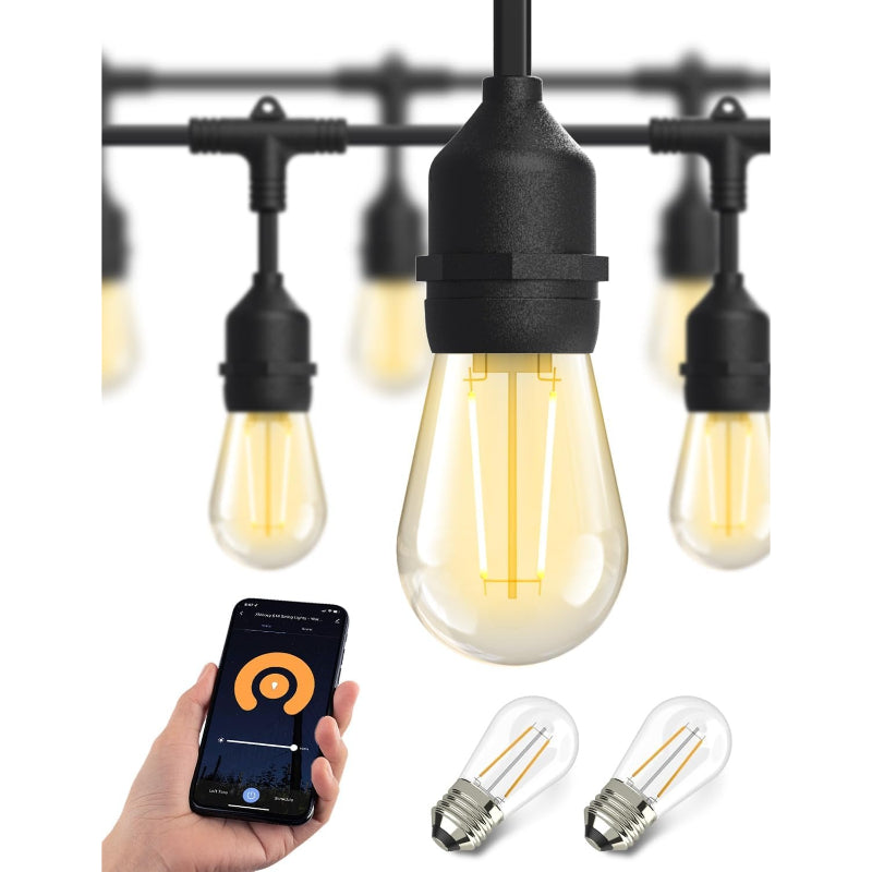 123FT Smart Dimmable Outdoor String Lights