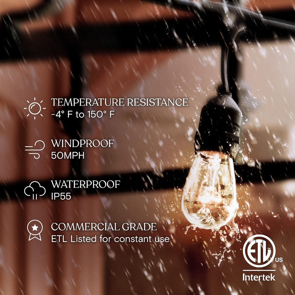 48FT Commercial Incandescent String Lights